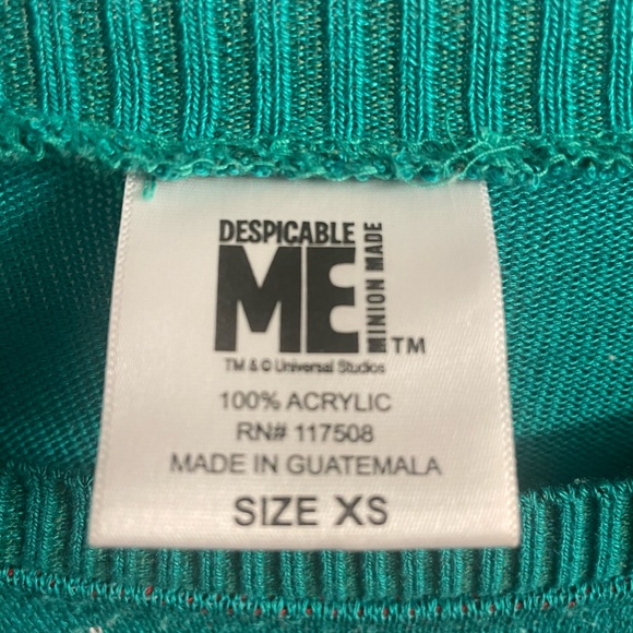 Despicable me Minion Christmas Ugly Holiday Sweater Worn 1x, XS Womens runs sm - Picture 4 of 5